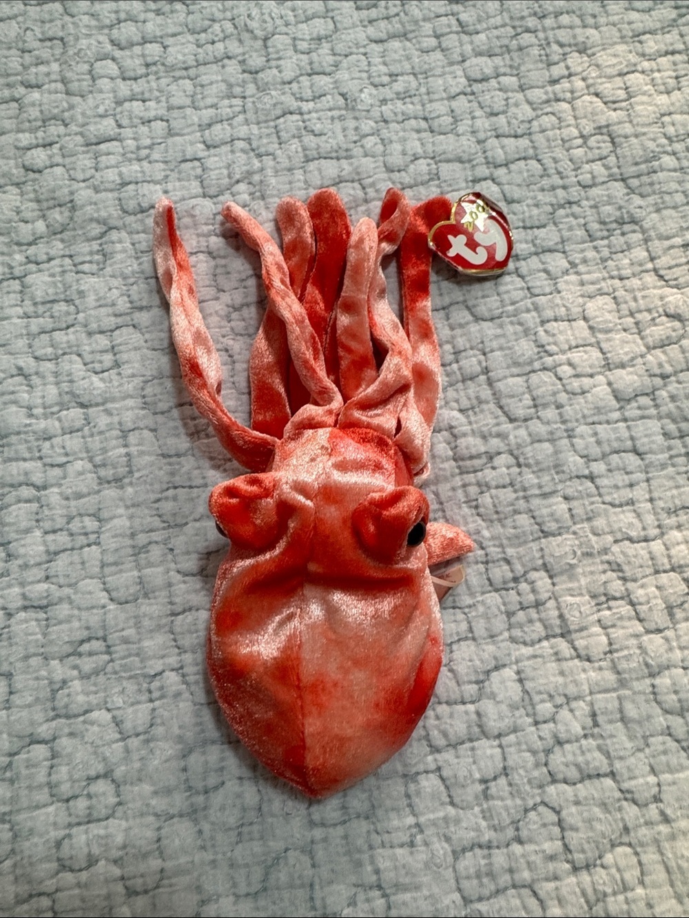 Ty WIGGLY Velvet Squid Plush with Heart Tag